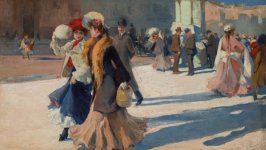 Desktop wallpaper. Ricardo Villodas y de la Torre - La promenade dans les rues de Paris