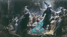 Desktop wallpaper. Adolf Hirschl - The Souls of Acheron