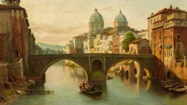 Desktop wallpaper. Francois Antoine Bossuet - Italian Cityscape