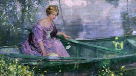 Desktop wallpaper. Karl Albert Buehr - Young Girl in a Boat