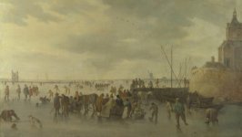 Desktop wallpaper. Jan van Goyen - A Scene on the Ice near Dordrecht