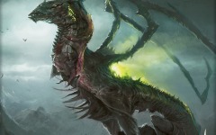 Desktop wallpaper. Scars of Mirrodin - Skithiryx, the Blight Dragon