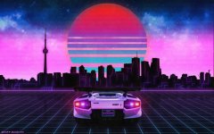 Desktop wallpaper. Synthwave