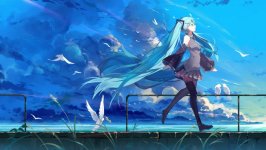 Desktop wallpaper. Hatsune Miku