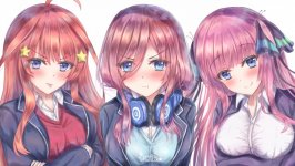 Desktop wallpaper. Itsuki Nakano, Miku Nakano & Nino Nakano