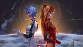 Desktop wallpaper. Asuka Langley & Ayanami Rei