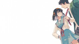 Desktop wallpaper. Suzumiya Haruhi & Kyon