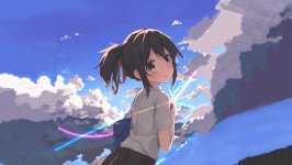 Desktop wallpaper. Mitsuha Miyamizu