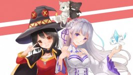 Desktop wallpaper. Megumin & Emilia