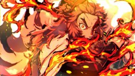 Desktop wallpaper. Kyojuro Rengoku