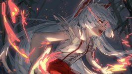 Desktop wallpaper. Fujiwara no Mokou
